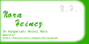 nora heincz business card